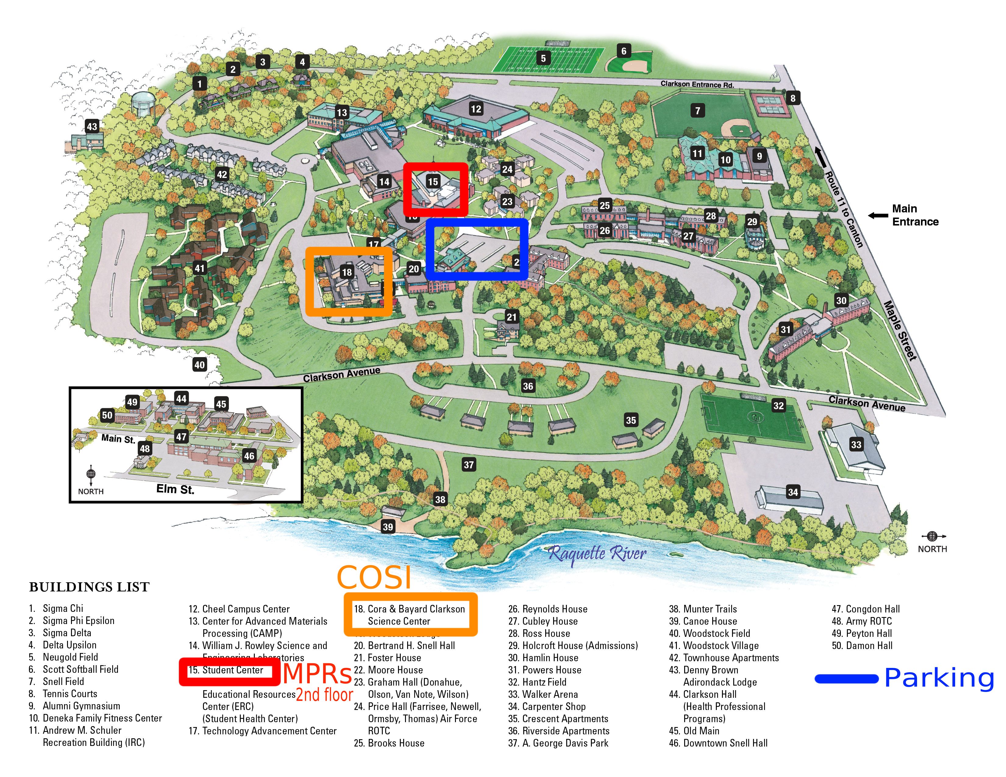 A map of the event location and parking instructions.